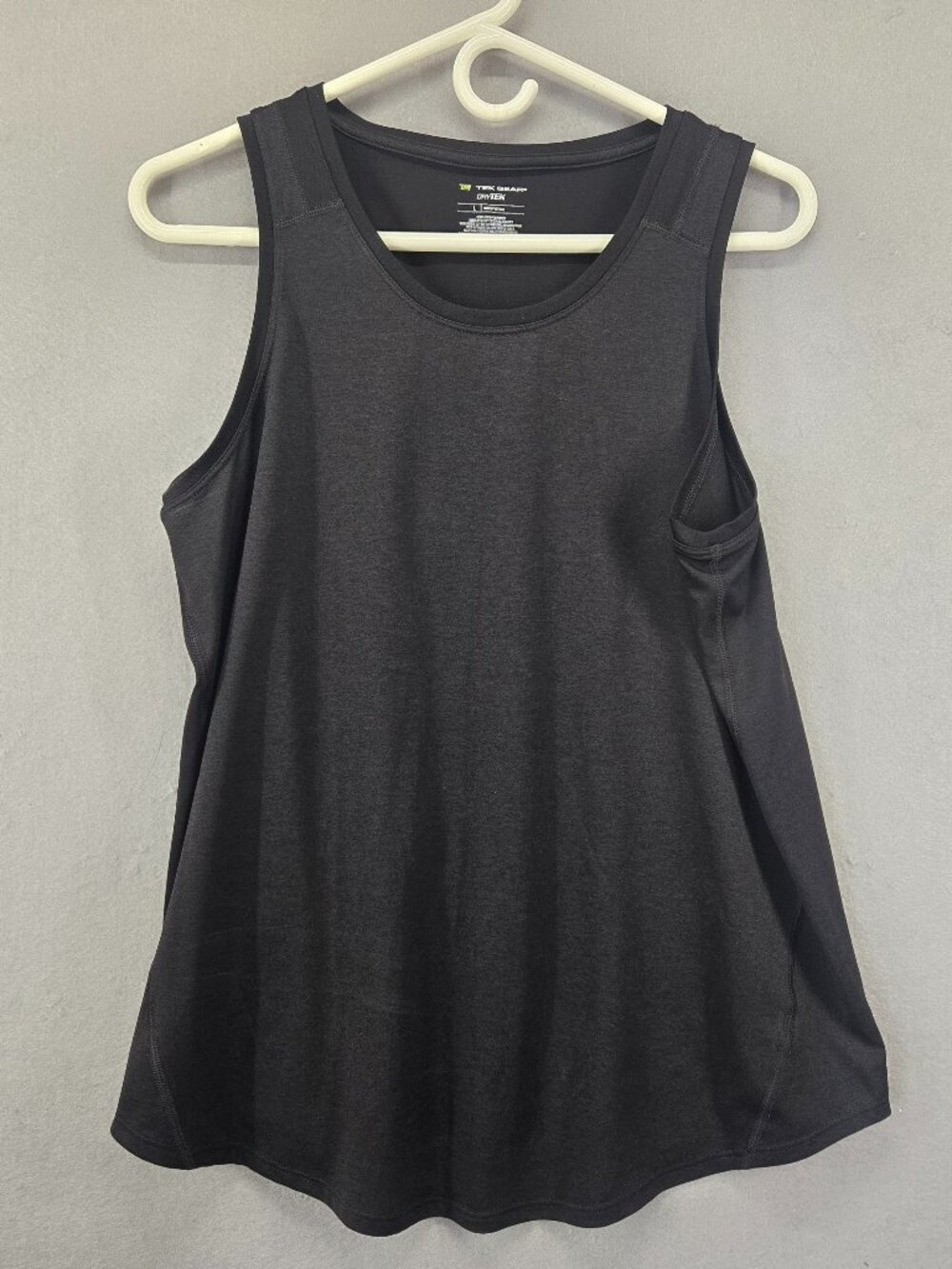 Tek Gear Women's Black Sleeveless Athletic Tank Top, Mesh, Breathable, Large